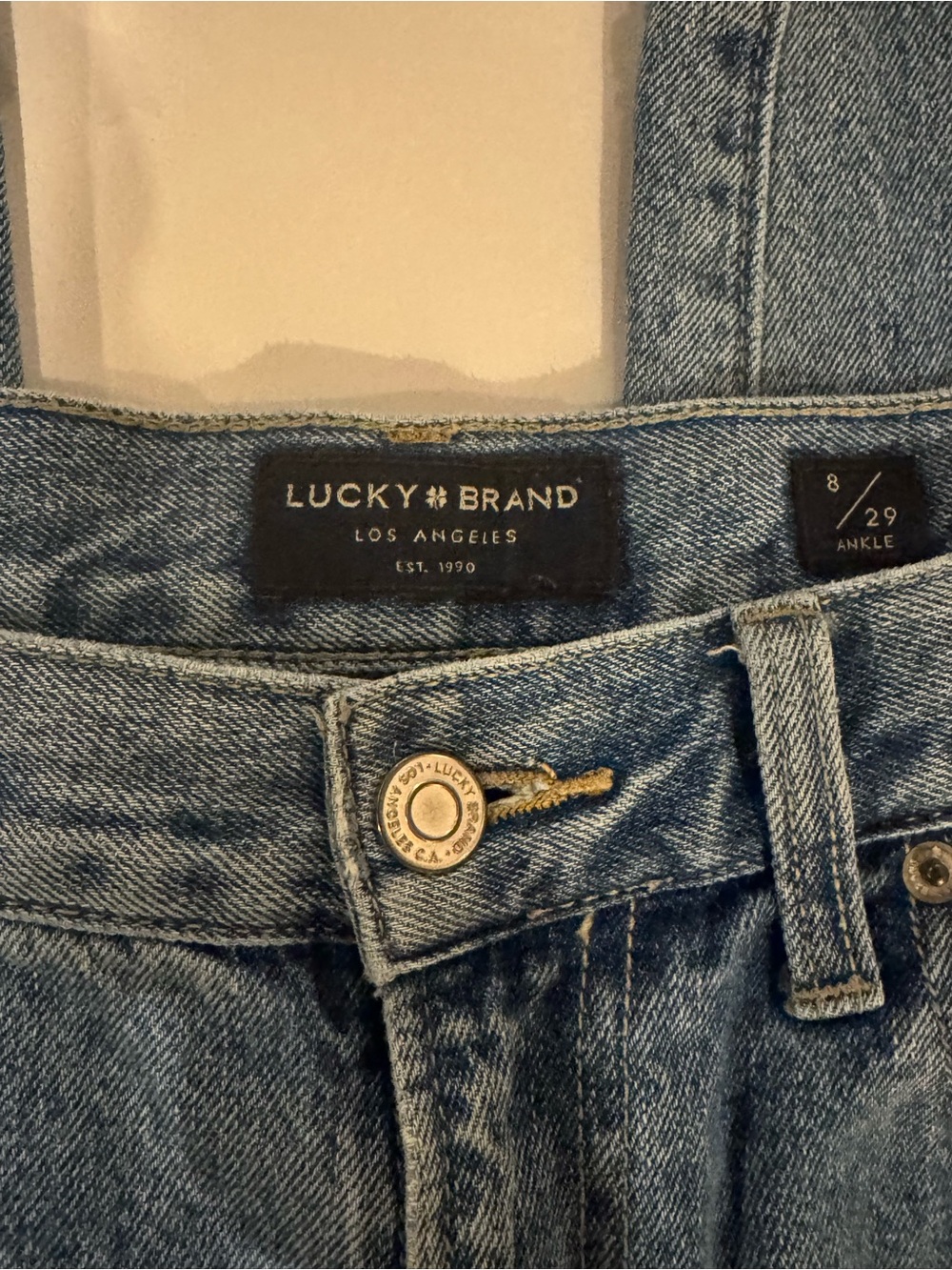Lucky Brand Washed Blue Denim Ankle Jeans
